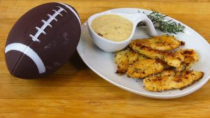 Baked chicken strips with onion dip recipe - Super Bowl for kids