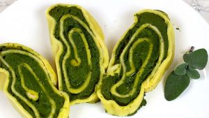 Homemade spinach pasta rolls and baby puree recipe