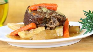 Braised beef with apples and roots + baby beef puree