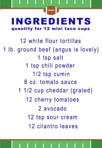 taco cups ingred