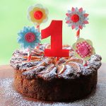 Peach cake – no eggs, no dairy, no gluten – 1st birthday party idea