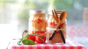Couscous salad in a jar - picnic recipe