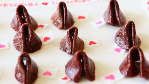 Valentine fruit leather fortune cookies
