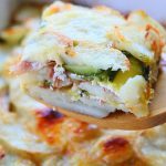 Scalloped Potatoes with zucchini and Speck ham