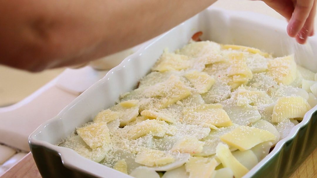 Scalloped Potatoes with Zucchini & ham Buona Pappa