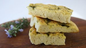 Homemade Focaccia bread with fresh thyme