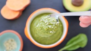 Avocado & Sweet Potato & Spinach Baby Puree' - Powerful First Food Recipe +6M