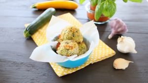 Easy Cheesy Baked Zucchini Balls - Italian recipe