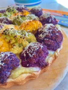 Rainbow Cauliflower Cheesy Tart - beautiful and yummy!
